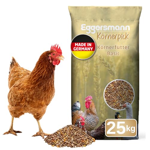 Eggersmann Körnerpick Hühnerfutter 25 kg Körnerfutter Basic - Basic Hühner Körnerfutter Geflügelfutter - Premium Körnermischung für Hühner Gänse und Enten von Eggersmann Körnerpick