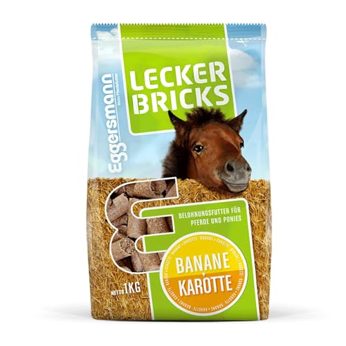 Eggersmann Lecker Bricks Banane/Karotte – Pferdeleckerlis Banane & Karotte – Leckerlies für Pferde – 1 kg Beutel von Eggersmann Körnerpick