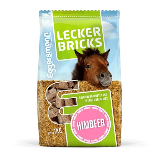 Eggersmann Lecker Bricks Himbeer – Pferdeleckerlis Himbeere – Leckerlies für Pferde und Ponies – 1 kg Beutel von Eggersmann Mein Pferdefutter