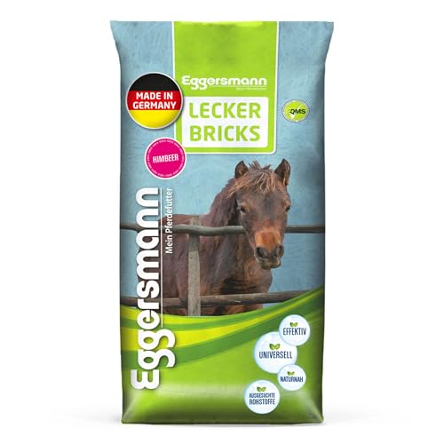 Eggersmann Lecker Bricks Himbeer – Pferdeleckerlis Himbeere – Leckerlies für Pferde und Ponies – 25 kg Sack von Eggersmann Mein Pferdefutter