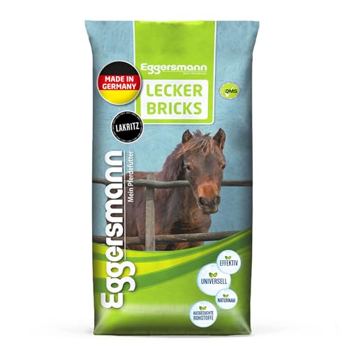 Eggersmann Lecker Bricks Lakritz – Pferdeleckerlis Lakritz – Leckerlies für Pferde und Ponies – 25 kg Sack von Eggersmann Mein Pferdefutter