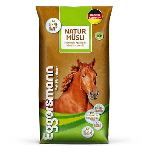 Eggersmann Natur Müsli 20 kg – Naturnahes Pferdemüsli ohne künstliche Zusatzstoffe für allergiesensible Pferde - Natürliches Eggersmann Pferdefutter von Eggersmann Mein Pferdefutter