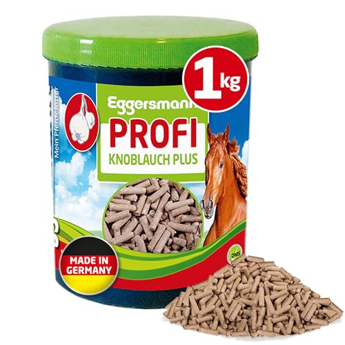 Eggersmann Profi Knoblauch Plus – Ergänzungsfuttermittel für Pferde – Gegen Fliegen, Bremsen und Stechmücken, 1 kg Dose von Eggersmann Mein Pferdefutter