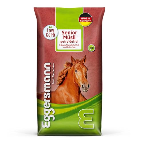 Eggersmann Pferdemüsli Senior getreidefrei - 15kg Natürliches getreidefreies Pferdefutter mit erhöhtem Energiegehalt - Pferdefutter ideal für stoffwechselkranke Pferde von Eggersmann Mein Pferdefutter