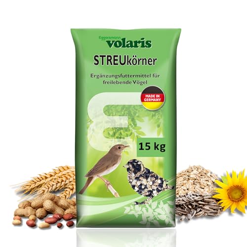 Eggersmann volaris 15 kg Volaris Streukörner | Fett-& Energiereich | für alle Vogelarten | Vogelfutter Wildvögel ganzjährig | Wildvogelfutter Sonnenblumenkerne von Eggersmann volaris