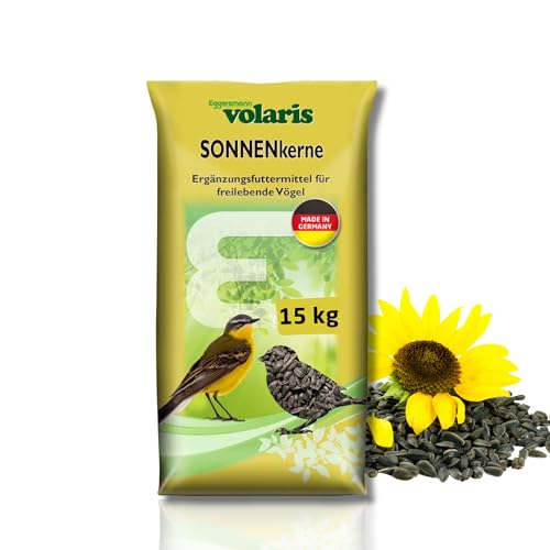 Eggersmann volaris 15 kg Sonnenkerne | Sonnenblumenkerne | Vogelfutter Wildvögel ganzjährig | Wildvogelfutter für das ganze Jahr | Fettreiches Streufutter für alle Vogelarten von Eggersmann volaris