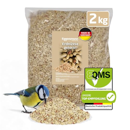 Eggersmann volaris Erdnüsse gehackt 2 kg – Vogelfutter für Wildvögel Energie- & proteinreich – Gehackte Erdnusskerne frisch & naturbelassen – Hochwertiges Wildvogelfutter für Ganzjahresfütterung von Eggersmann volaris