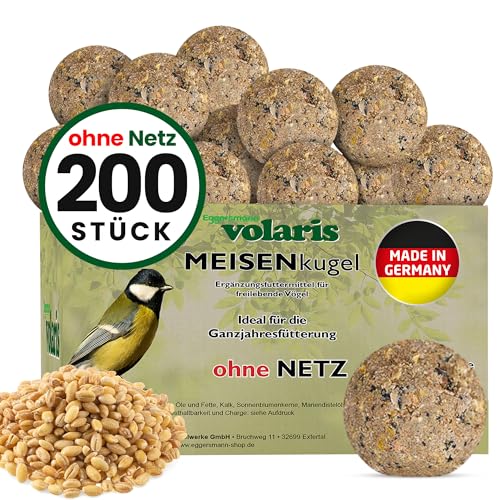 Eggersmann volaris 200 Stück Meisenknödel MEISENkugel ohne Netz 18 kg | Körnerkugel für Wildvögel |Nährstoffreiches Ganzahresfutter für alle Vogelarten von Eggersmann volaris