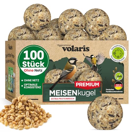 Eggersmann volaris Premium Meisenknödel ohne Netz 100 Stück – Meisenknödel für Wildvögel – Nährstoffreiches Ganzjahresfutter für alle Vogelarten – Wildvogelfutter schmackhaft & energiereich von Eggersmann volaris