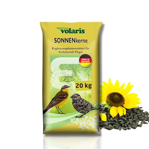 Eggersmann volaris 20 kg Sonnenkerne | Sonnenblumenkerne | Vogelfutter Wildvögel ganzjährig | Wildvogelfutter für das ganze Jahr | Fettreiches Streufutter für alle Vogelarten von Eggersmann volaris