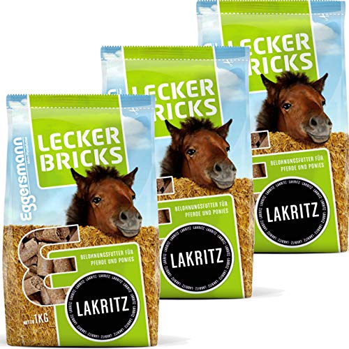 Eggersmann Lecker Bricks Lakritze, 3 Beutel je 1kg von Eggersmann Mein Pferdefutter