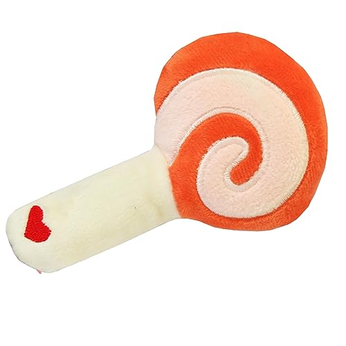 Egujiwa】Lollipop Haustier-Plüschspielzeug, Bissfestes Zähneknirschen, Lindert Langeweile, Interaktives Hunde-Kauspielzeug für Heimtierbedarf (Orange) von Egujiwa