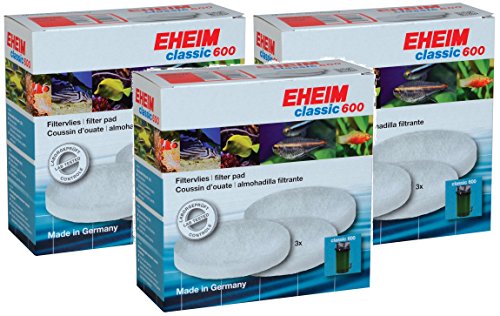 Eheim Fine Filter Pads (weiß) für Classic Externe Filter 2217–9 Total Filter (3 Packungen mit 3 Pro Pack) von Eheim