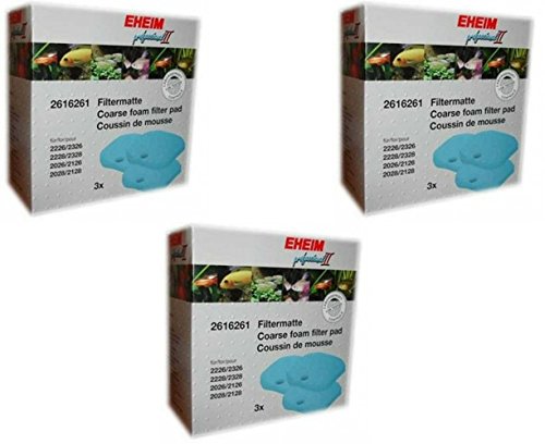 Eheim Pro II 2026-28 Grob Blau Schaumstoff Pads – 9 Total Filter (3 Packungen mit 3 Pro Pack) von Eheim