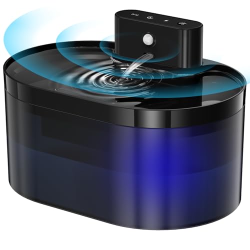 Ehomfory Katzenbrunnen Kabellos, Batteriebetriebener Trinkbrunnen für Katze mit Bewegungsmelder, 2.2L Katzentrinkbrunnen Leise Ohne Strom, Automatisch Wasserspender Katzen Ehomfory Katzenbrunnen Kabellos, Batteriebetriebener Trinkbrunnen für Katze mit Bewegungsmelder, 2.2L Katzentrinkbrunnen Leise Ohne Strom, Automatisch Wasserspender Katzen von Ehomfory