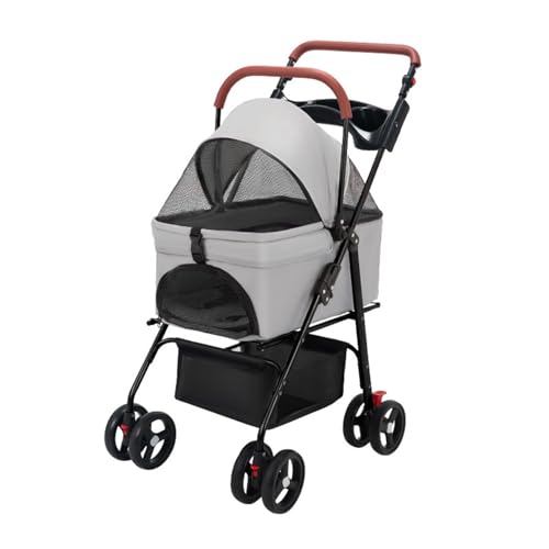 ehozirta Hunde-Kinderwagen, Haustier-Kinderwagen, zusammenklappbarer einfach zusammenklappbar mit herausnehmbarem Innenfutter, Sicherheitsgurt, Aufbewahrungskorb, Hunde-/Katzen-Welpen-Kinderwagen, 1 ehozirta Hunde-Kinderwagen, Haustier-Kinderwagen, zusammenklappbarer einfach zusammenklappbar mit herausnehmbarem Innenfutter, Sicherheitsgurt, Aufbewahrungskorb, Hunde-/Katzen-Welpen-Kinderwagen, 1 von ehozirta