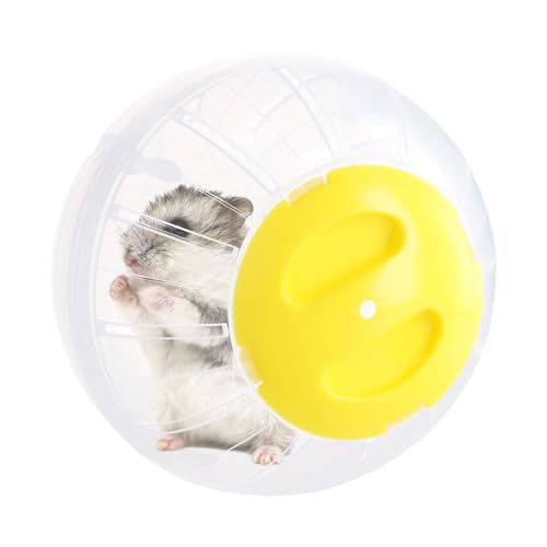 Gymnastikball Hamster, Hamsterball Groß 14,5cm, Hamsterrad Übungsball Kunststoff, Hamster Run Ball, Hamsterkugel für Rennmaus, Zwerghamster, Meerschweinchen, Pet Jogging Spielen (Gelb) von Ehuihuan