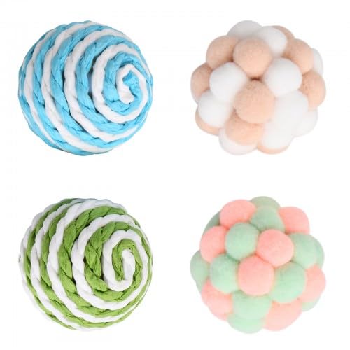 Katzenspielzeug Ball 4 StüCk Katzenspielzeug Griffig Und WiderstandsfäHig Katzenball Bunt Katzen Spielzeug Die Interaktion Mit Haustieren, Intellektuelle Entwicklung, Zeitvertreib Katzenspielzeug Ball 4 StüCk Katzenspielzeug Griffig Und WiderstandsfäHig Katzenball Bunt Katzen Spielzeug Die Interaktion Mit Haustieren, Intellektuelle Entwicklung, Zeitvertreib von Ehuihuan