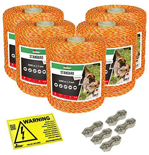 Weidezaunlitze Jumbo - Größe Auswählbar von 1000m - 5000m - Markenqualität von Eider Landgeräte zum Bestpreis - Made in Germany (5000 Meter) von Eider Landgeräte GmbH