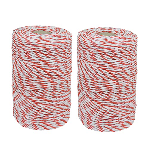 Eider Weidezaunlitze W3 weiß/rot, 200m Rollen, hochwertige Litze für Schafe, Ziegen & Schweine, mit nur 0,25 Ohm/m sehr leitfähig für Lange Zäune geeignet (2 Rollen) von Eider