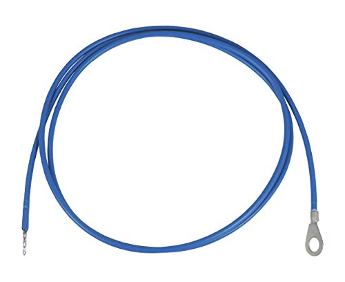 Erdanschlusskabel, blau, 100cm, Öse/verzinntem Kabelende - Anschluss vom Gerät zum Erdpfahl - optimal für Weidezaungeräte ohne Gewindestange am Anschluss von Eider