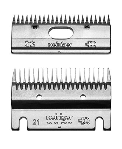 Heiniger Schermesser-Satz Standard für Rinder, 21/23 - Schnitthöhe 2-4 mm - aus hochfestem, gehärteten Spezialstahl - passend zu Heiniger Delta3, C12, Xplorer, Xperience, USV, Handy, Progress von Eider