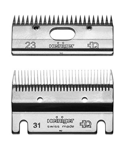 Heiniger Schermesser-Satz Standard für Rinder, 31/23 - Schnitthöhe 2-4 mm - aus hochfestem, gehärteten Spezialstahl - passend zu Heiniger Delta3, C12, Xplorer, Xperience, USV, Handy, Progress von Eider