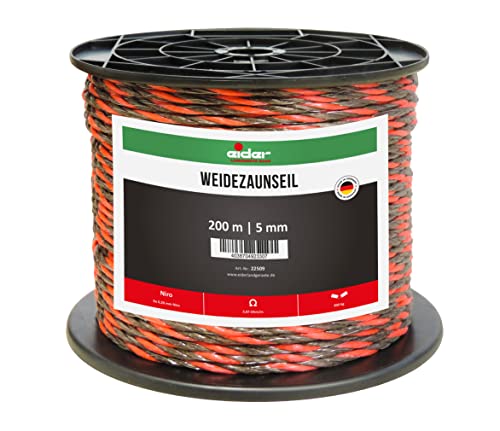 Weidezaunseil, 5 mm Ø, braun/rot - 200 m Rolle - gut sichtbare Farbgebung - ideal für Pferde, Ponys & Rinder - Made in Germany (1 Rolle) von Eider