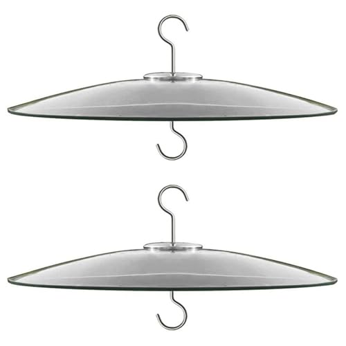 Eieenotee 2X Glas-Eichh?rnchen-Abschirmung f¨¹r Vogelfutters?ulen - Sch?ferhaken/Pfosten f¨¹r Aufh?ngen - Transparenter 13 Gro?er Wetterschutz von Eieenotee