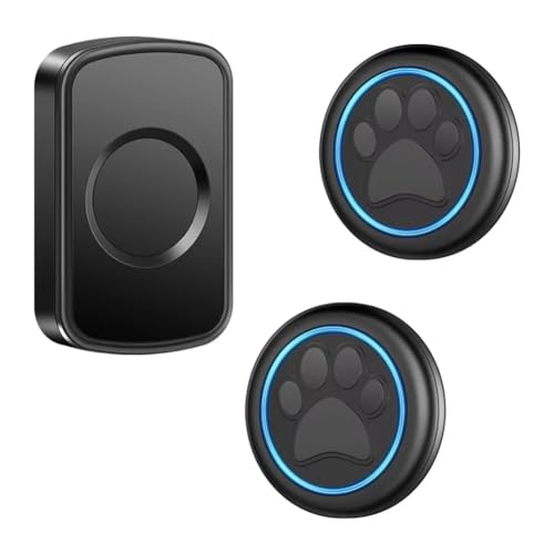 Eieenotee Haustierglocke f¨¹r Hundekatze, Um die Haustierglocke wasserdichte Touchknopf Hunde Haustier Bell f¨¹r Haustrainingsensor Motion Black EU Stecker von Eieenotee
