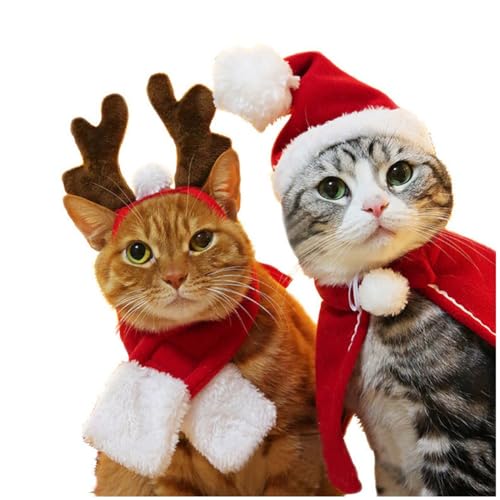 Eieenotee Haustierkost¨¹m Schal Weihnachtshut Halloween f¨¹r Katzenhund Welpe Santa Neujahr Winter Kost¨¹m Geschenkversorgung von Eieenotee