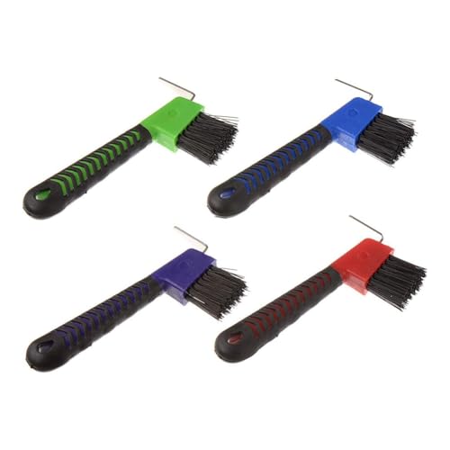 Eieenotee St¨¹ck 4-Pack Tragbarer Hufpicke f¨¹r Pferde mit Weichem Gummigriff und Pinsel, Zuf?lliger Farbsortiment von Eieenotee
