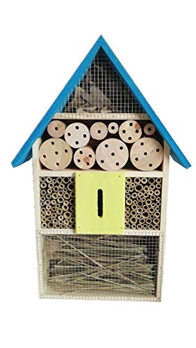Eifa XXL 50 cm Insektenhotel BLAUES Dach Natur/Nistkasten Insektenhaus aus Holz für Bienen, Schmetterlinge, Käfer & andere Tiere von Eifa