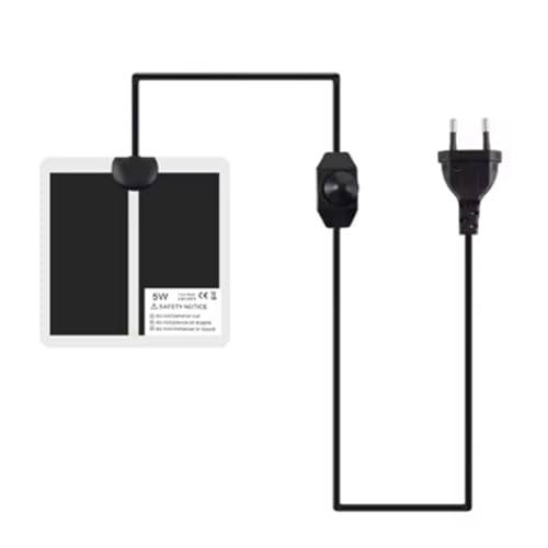 Eighosee Heizmatte für Reptilien, Terrarium, Klettern, Haustier-Heizkissen, Einstellbare Temperaturreglermatten, Zubehör, EU-Stecker, 5 W Eighosee Heizmatte für Reptilien, Terrarium, Klettern, Haustier-Heizkissen, Einstellbare Temperaturreglermatten, Zubehör, EU-Stecker, 5 W von Eighosee