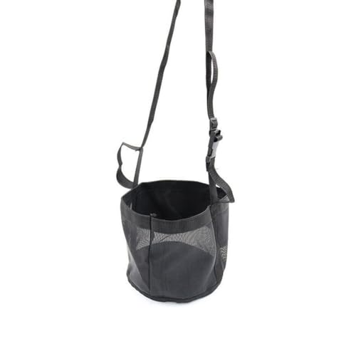 Eighosee Verstellbarer, Elastischer Heu-Futtersack für Pferde - Outdoor-Hals-Futtersack in Schwarz M-24x25cm von Eighosee
