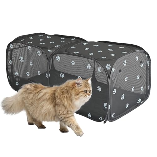 2-in-1-Hunde-Laufstall, 117 cm, Pop-Up-Laufstall, montagefrei, für drinnen und draußen, Kätzchengehege, atmungsaktiver Katzenkäfig, tragbare Welpenzeltkisten, geräumige Hundehütte für kleine Tiere 2-in-1-Hunde-Laufstall, 117 cm, Pop-Up-Laufstall, montagefrei, für drinnen und draußen, Kätzchengehege, atmungsaktiver Katzenkäfig, tragbare Welpenzeltkisten, geräumige Hundehütte für kleine Tiere von EighteenTek