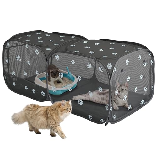 2-in-1-Hunde-Laufstall, 147 cm, Pop-Up-Laufstall, montagefrei, für drinnen und draußen, Kätzchen-Gehege, atmungsaktiver Katzenkäfig, tragbare Welpenzeltkisten, geräumige Hundehütte für kleine Tiere 2-in-1-Hunde-Laufstall, 147 cm, Pop-Up-Laufstall, montagefrei, für drinnen und draußen, Kätzchen-Gehege, atmungsaktiver Katzenkäfig, tragbare Welpenzeltkisten, geräumige Hundehütte für kleine Tiere von EighteenTek