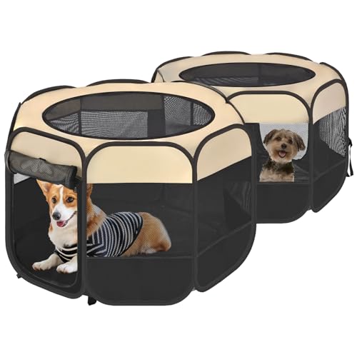 EighteenTek 2-in-1 Pop-Up-Katzenlaufstall, montagefrei, für drinnen und draußen, Katzenzelt, Käfig, tragbarer und faltbarer Laufstall für Kätzchen (ohne Trennwand, einheitlicher Raum) von EighteenTek
