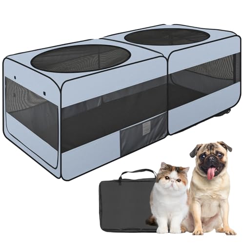EighteenTek 2-in-1 Faltbarer Haustier-Laufstall für Hunde und Katzen, leicht, tragbar, mit waschbaren Haustier-Pee Pads und leicht zugänglichen Türen, für drinnen und draußen, Haustier-Spielgehege EighteenTek 2-in-1 Faltbarer Haustier-Laufstall für Hunde und Katzen, leicht, tragbar, mit waschbaren Haustier-Pee Pads und leicht zugänglichen Türen, für drinnen und draußen, Haustier-Spielgehege von EighteenTek