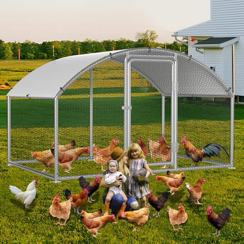 Eikuavons Hühnerstall, 3x2x2m Kuppel Dach Hühnerhaus Freilaufgehege, mit Schloss aus Verzinkter Stahl und Wasserdichtes PE-Farbtuch Tiergehege, Schnell zu reinigen Eikuavons Hühnerstall, 3x2x2m Kuppel Dach Hühnerhaus Freilaufgehege, mit Schloss aus Verzinkter Stahl und Wasserdichtes PE-Farbtuch Tiergehege, Schnell zu reinigen von Eikuavons
