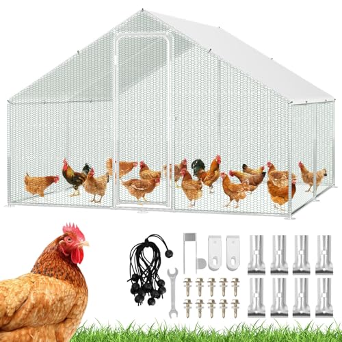 Eikuavons Hühnerstall Freilaufgehege, 3x3x2m mit Sicherheitsschloss und Wasserdichtes PE-Farbtuch, Schnell zu reinigen, Freigehege für Hühner,Vogelkäfig, Kleintiere & Pflanzen Eikuavons Hühnerstall Freilaufgehege, 3x3x2m mit Sicherheitsschloss und Wasserdichtes PE-Farbtuch, Schnell zu reinigen, Freigehege für Hühner,Vogelkäfig, Kleintiere & Pflanzen von Eikuavons