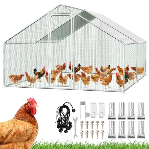 Eikuavons Hühnerstall Freilaufgehege, 3x4x2m mit Sicherheitsschloss und Wasserdichtes PE-Farbtuch, Schnell zu reinigen, Freigehege für Hühner,Vogelkäfig, Kleintiere & Pflanzen Eikuavons Hühnerstall Freilaufgehege, 3x4x2m mit Sicherheitsschloss und Wasserdichtes PE-Farbtuch, Schnell zu reinigen, Freigehege für Hühner,Vogelkäfig, Kleintiere & Pflanzen von Eikuavons
