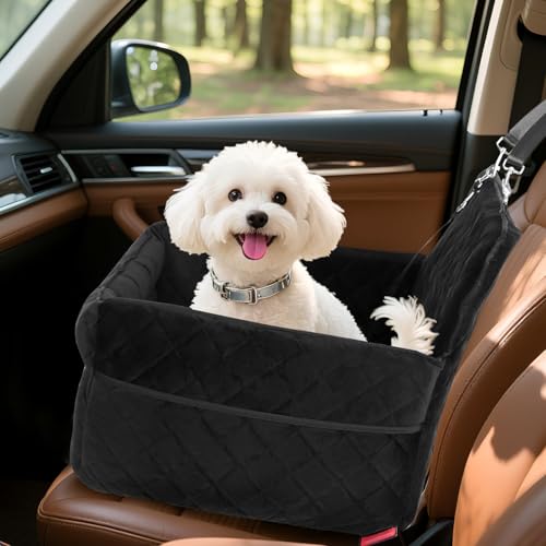 Eikuavons Hunde Autositz 58x58x49cm, Hundeautositz für kleine bis mittlere Hunde, abnehmbare & waschbare Sitzerhöhung, mit Staufächern & Sicherheitsgurt, Schwarz Eikuavons Hunde Autositz 58x58x49cm, Hundeautositz für kleine bis mittlere Hunde, abnehmbare & waschbare Sitzerhöhung, mit Staufächern & Sicherheitsgurt, Schwarz von Eikuavons