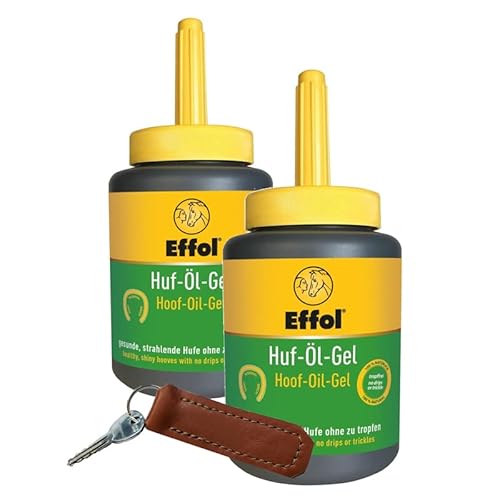 Doppelpack Effol Huf-Öl-Gel tropffrei 2x475ml Plus 1 Leder-Schlüsselanhänger von Eimermacher
