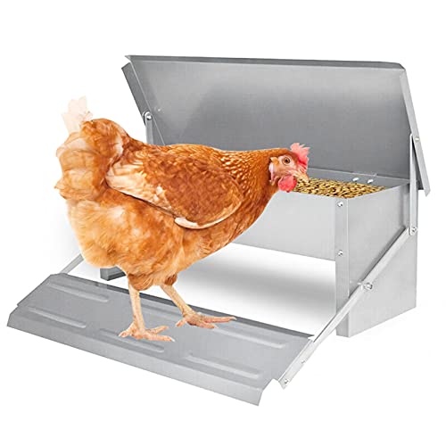 EINFEBEN Hühner Futterspender 5kg, Futterautomat mit Deckel, Automatischer Futterspender für Hühner Geflügel, Futtertrog, Wetterfester Futtertröge Geeignet für Geflügel über 1 kg von Einfeben