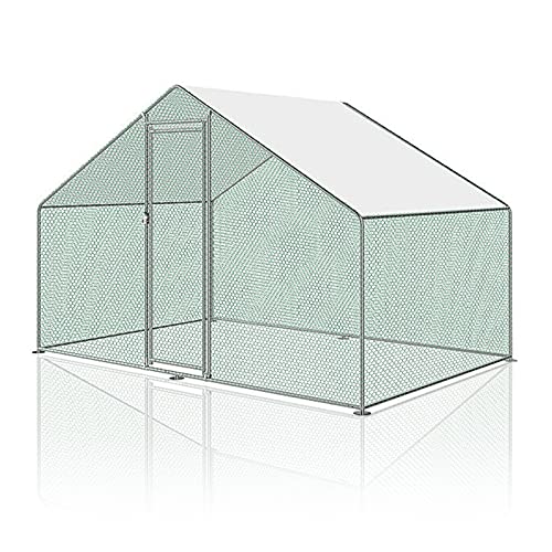 EINFEBEN Hühnerstall Freilaufgehege XL mit Schloss, Außengehege Verzinkter Stahl Kleintierstall Kleintiergehege Outdoor Geflügelstall, 3x2x2m für Hühnerkäfig Kleintiere Vogelkäfig Haustierkäfig von Einfeben