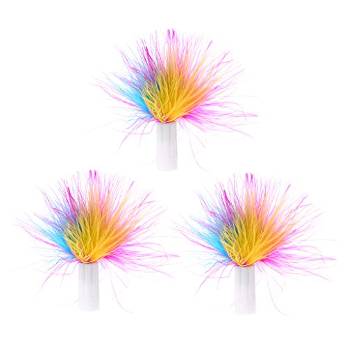 Eiudxue 3Pcs Interactive for Cat Feather Toy Refills Feather Replacement for Cat Teaser Toy Refills Colorful Feather Replacemen von Eiudxue