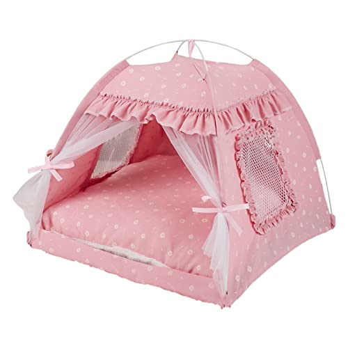 Eiudxue Cat Cave Bed Tent House for Indoor Small to Large Cats Easy to Assemble Summer Bed Two-Sided Removable Cushion Pad von Eiudxue