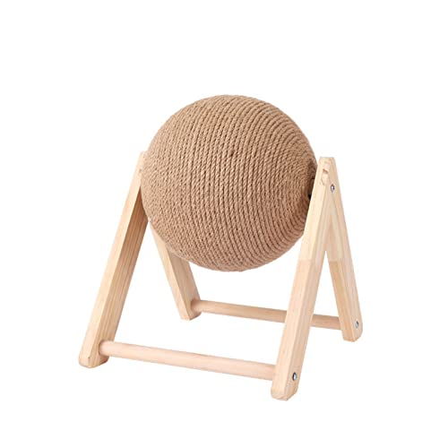 Cat Scratching Ball, Sisal Scratching Ball, Cat Scratching Ball, Scratching Toy, Cat Wooden Scratching Ball, Solid Wood Cat Climbing Frame, Interactive Toy with Sisal Hanging Ball(M) von Eivdru