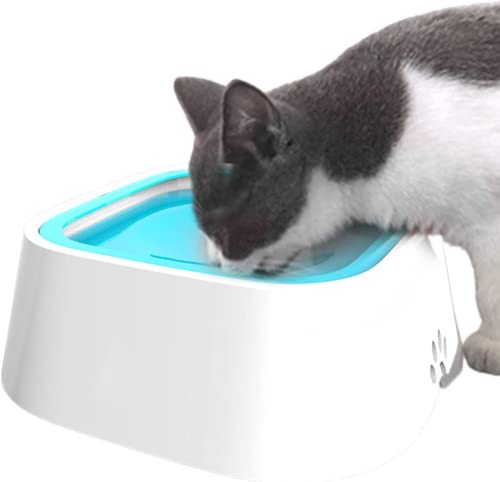 Eivdru Wassernapf für Hunde Katzen Auslaufsicher Wassernapf Trinknapf Hund Anti Schlabber Fahrzeuggetragener, schwimmender Napf für Haustiere, Wasserspender für Hunde und Katzen(Blau) von Eivdru